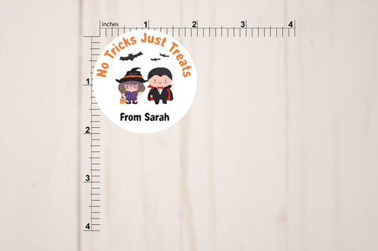 Custom No Tricks Just Treats Circle Stickers