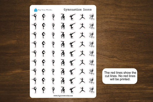 Gymnastics Icon Sticker Sheet