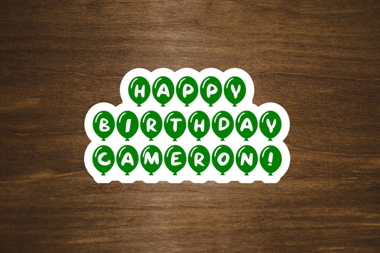 Custom Happy Birthday Text Sticker