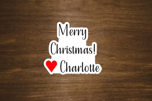 Custom Merry Christmas Text Sticker