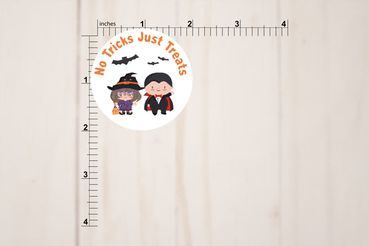 No Tricks Just Treats 2" Round Stickers