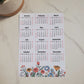 Year At A Glance Calendar Sticker - Wildflowers Design
