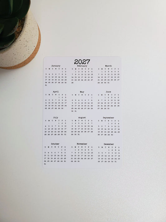 Year At A Glance Cardstock Calendar 5" x 7"