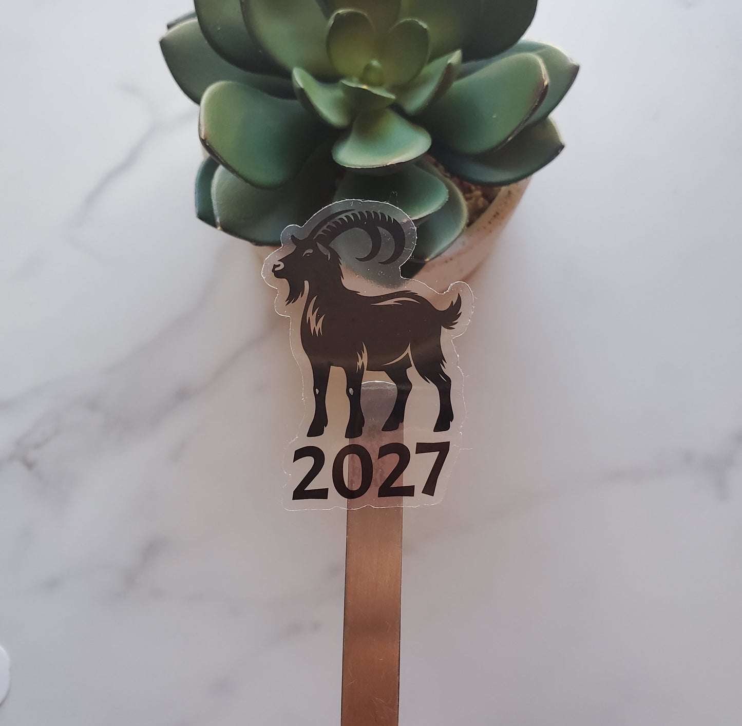 2027 Year of the Goat Clear Vinyl Sticker Style B