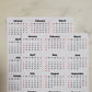 Year At A Glance Calendar Sticker - Watercolor Flowers Design