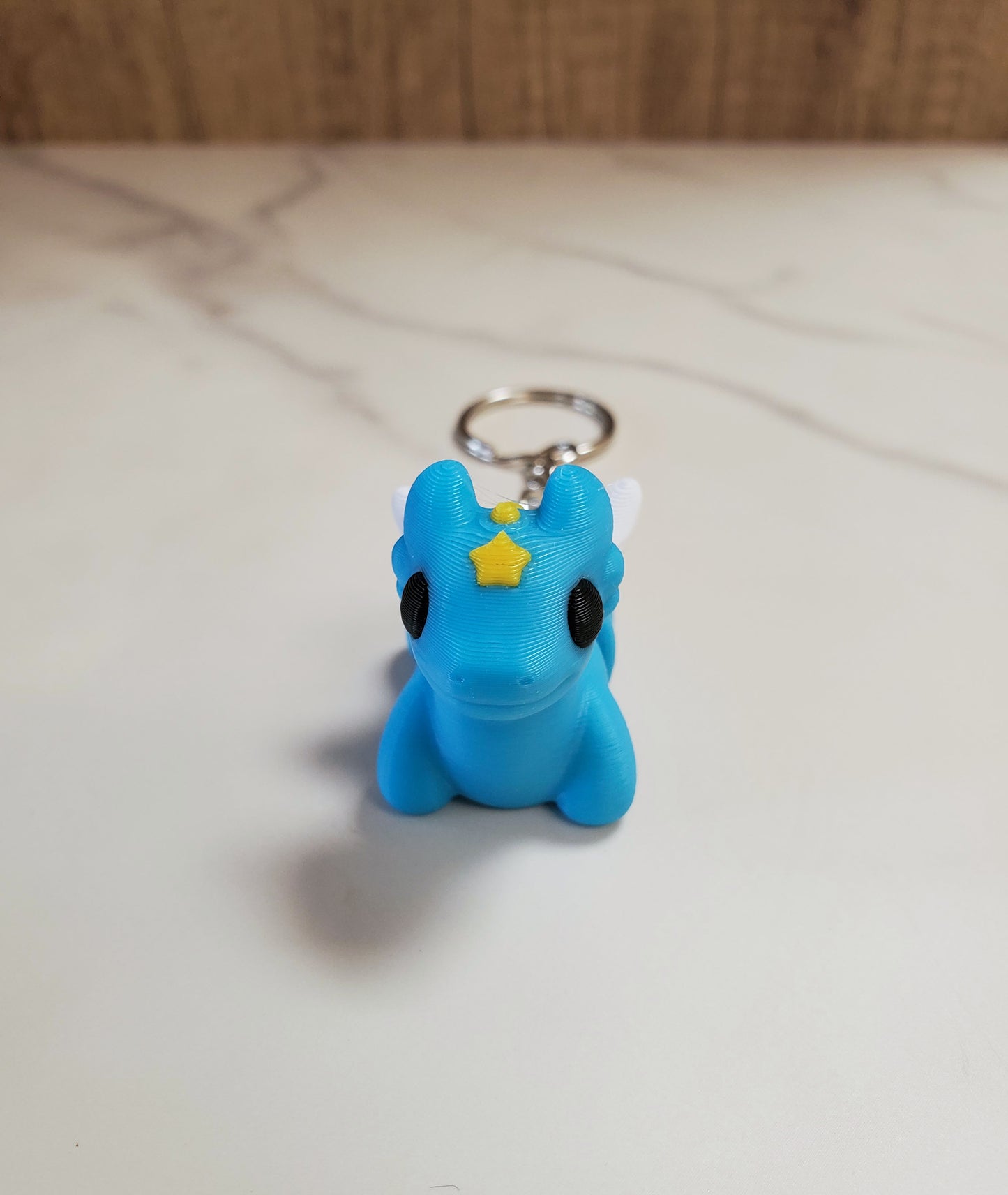 Dragons Flexible 3D Printed Keychain | Includes Metal Keyring