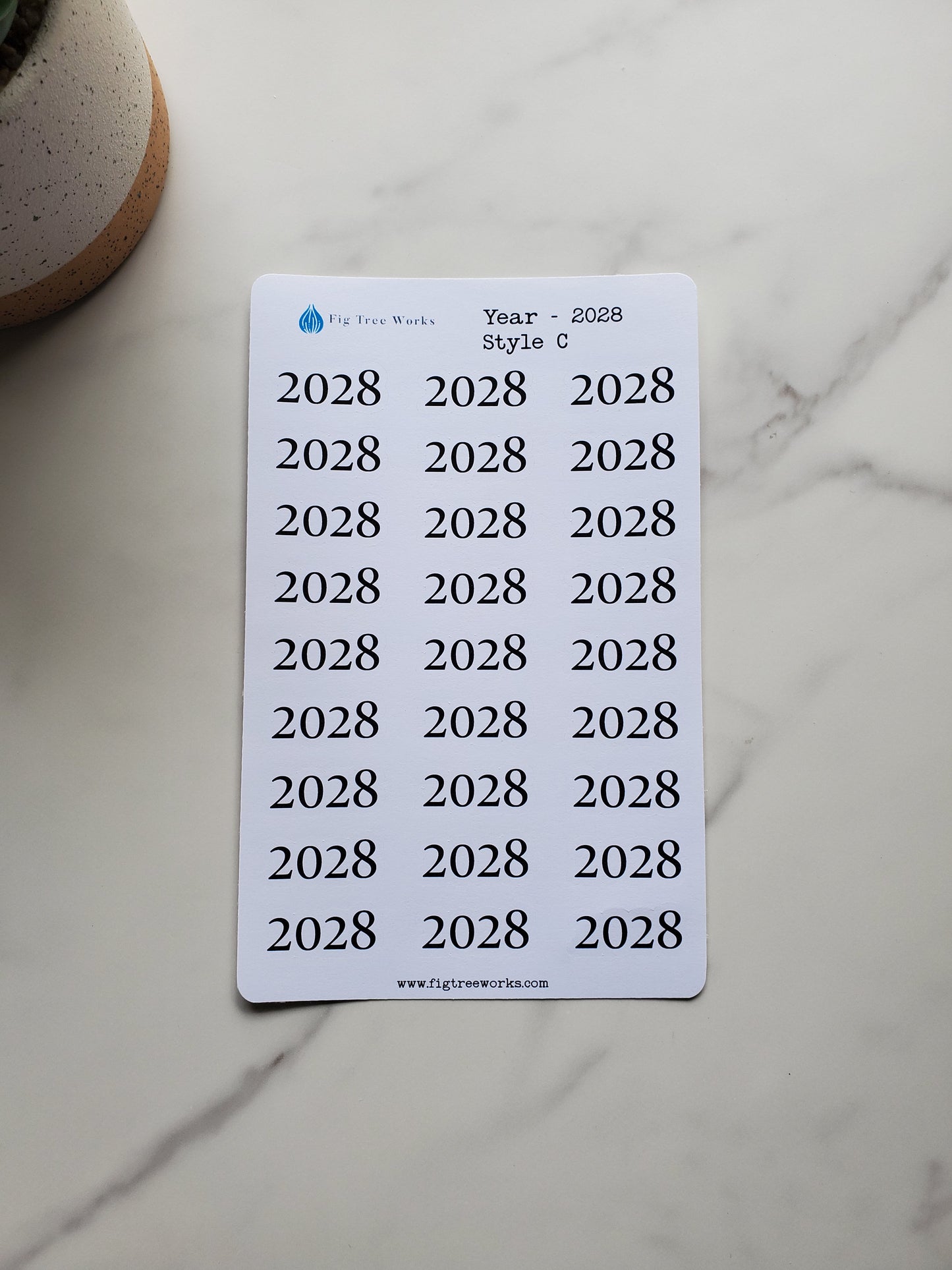 Year Header Planner Stickers - Style C