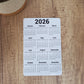 Calendar Magnet Clean Bold Design 4" x 6"