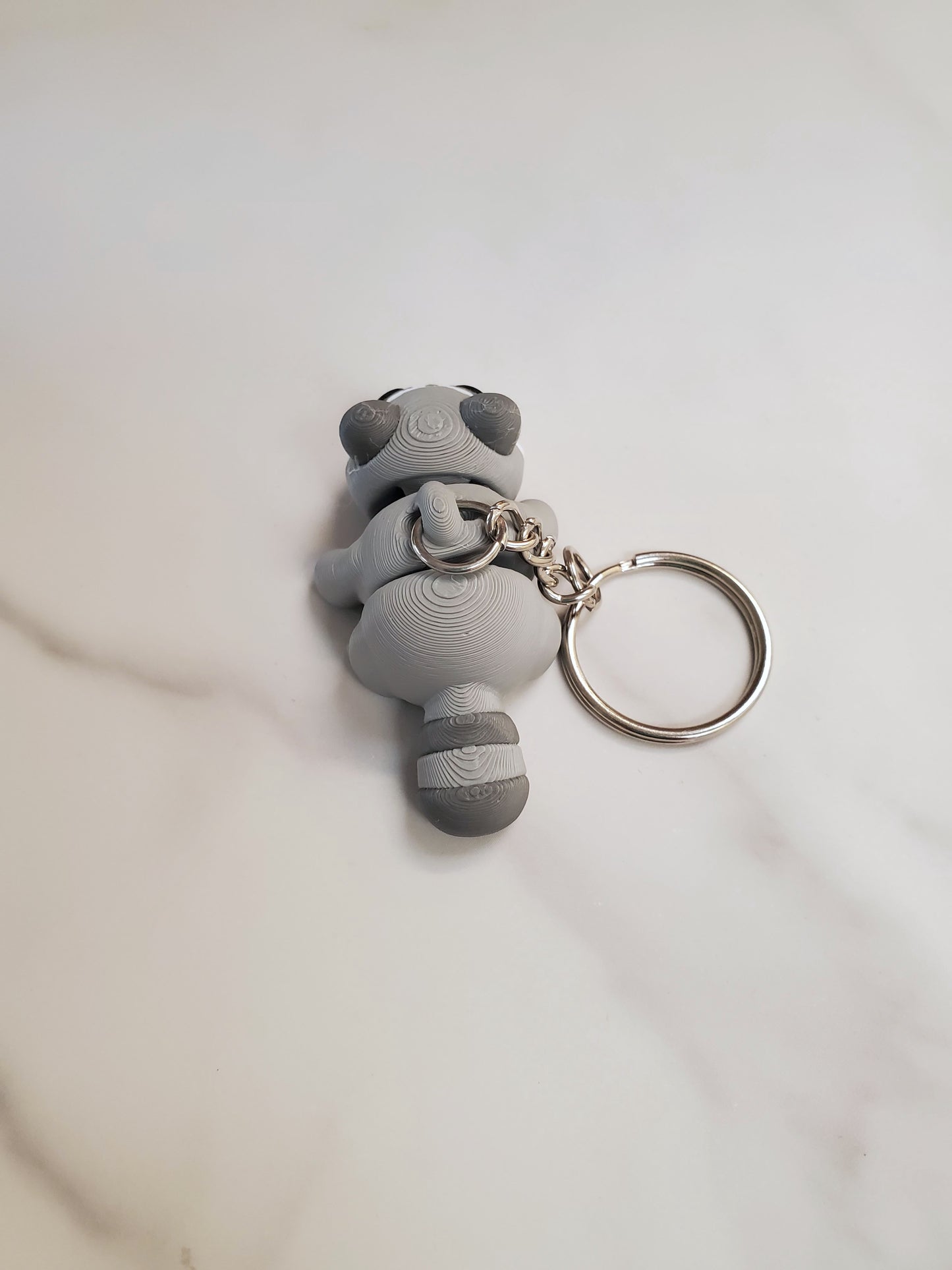 Raccoon Flexible 3D Printed Keychain