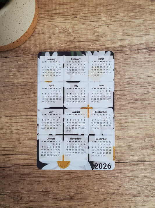 Flowers Photo Calendar Magnet 4" x 6"