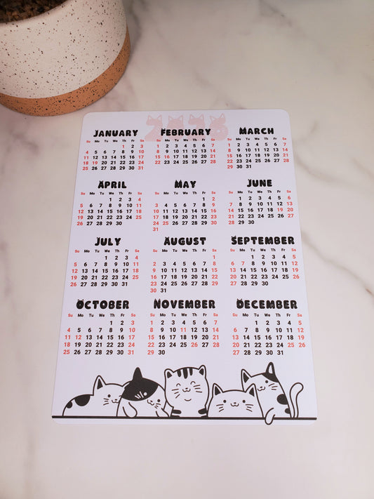 Cat Lover Year At A Glance Cardstock Calendar