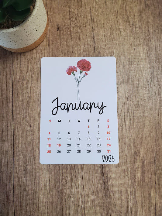 Large Calendar Stickers - Birth Flower Design