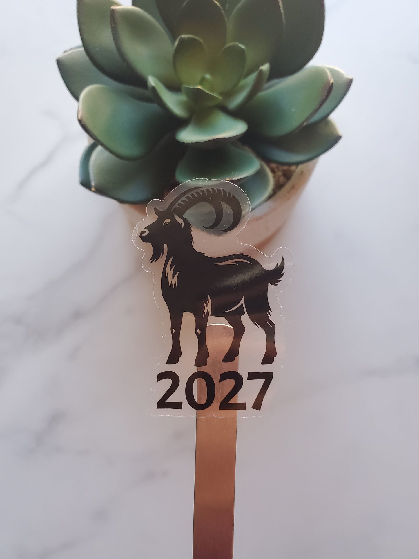 2027 Year of the Goat Clear Vinyl Sticker Style B
