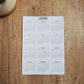 Year At A Glance Calendar Sticker