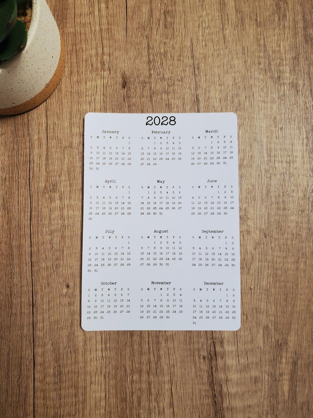Year At A Glance Calendar Sticker