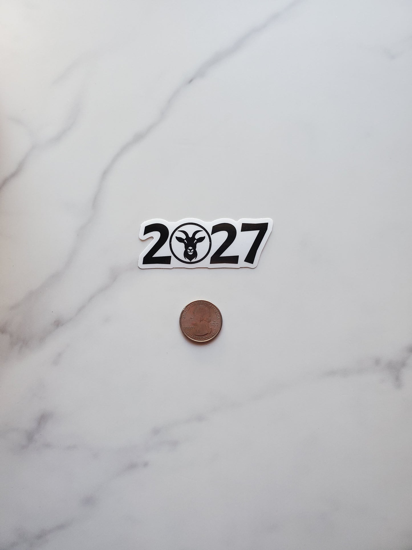 2027 Year of the Goat Clear Vinyl Sticker Style A