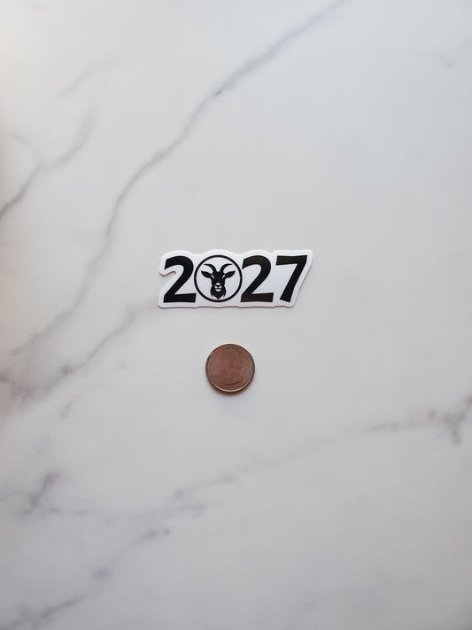 2027 Year of the Goat Clear Vinyl Sticker Style A