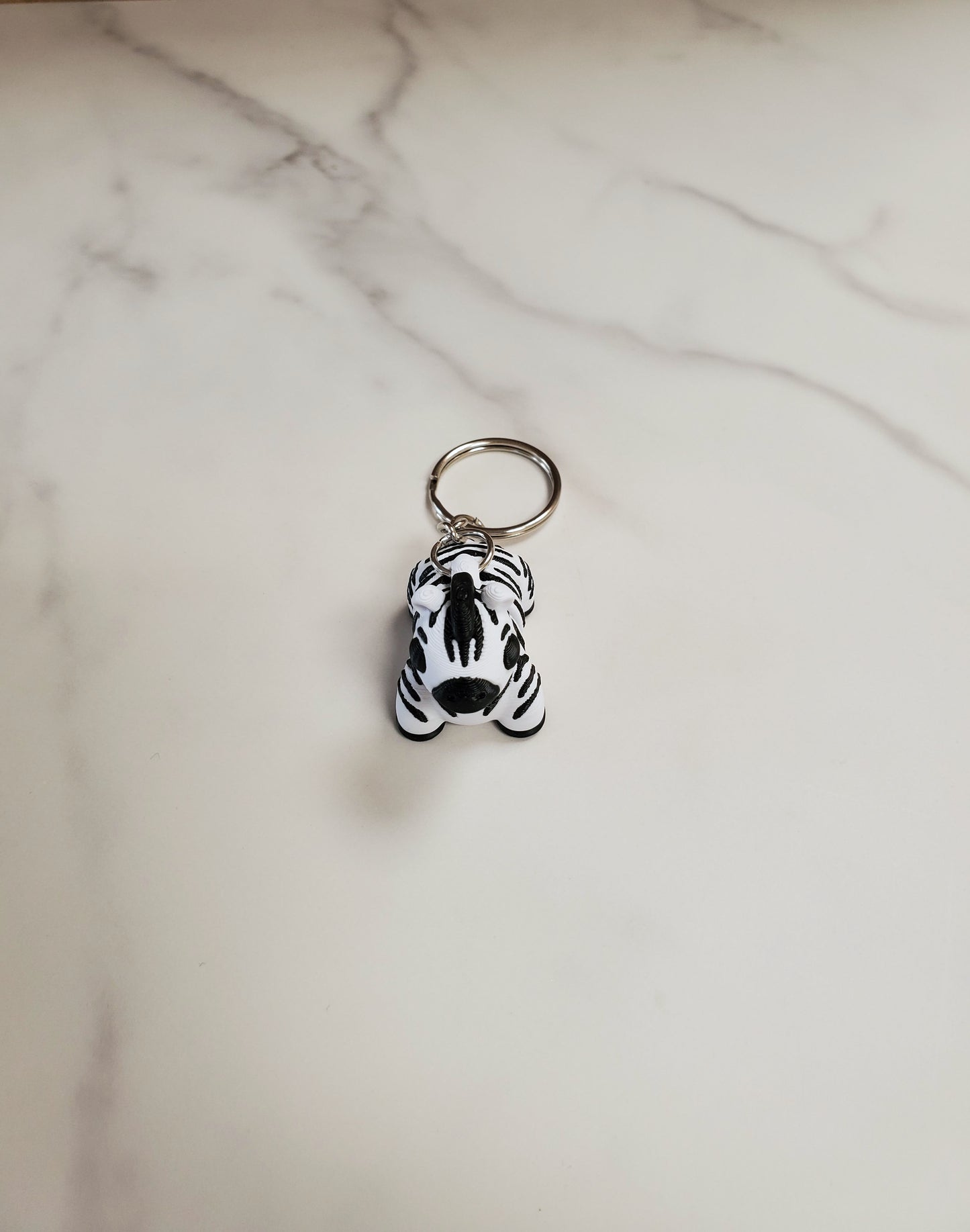 Zebra Flexible 3D Printed Keychain