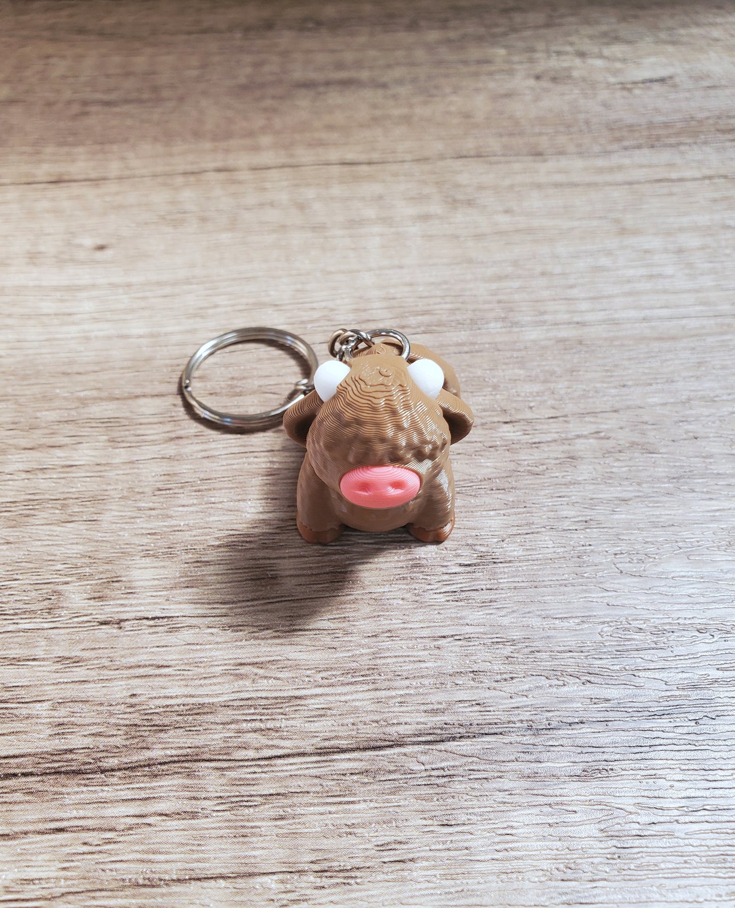 Highland Cow Flexible 3D Printed Keychain