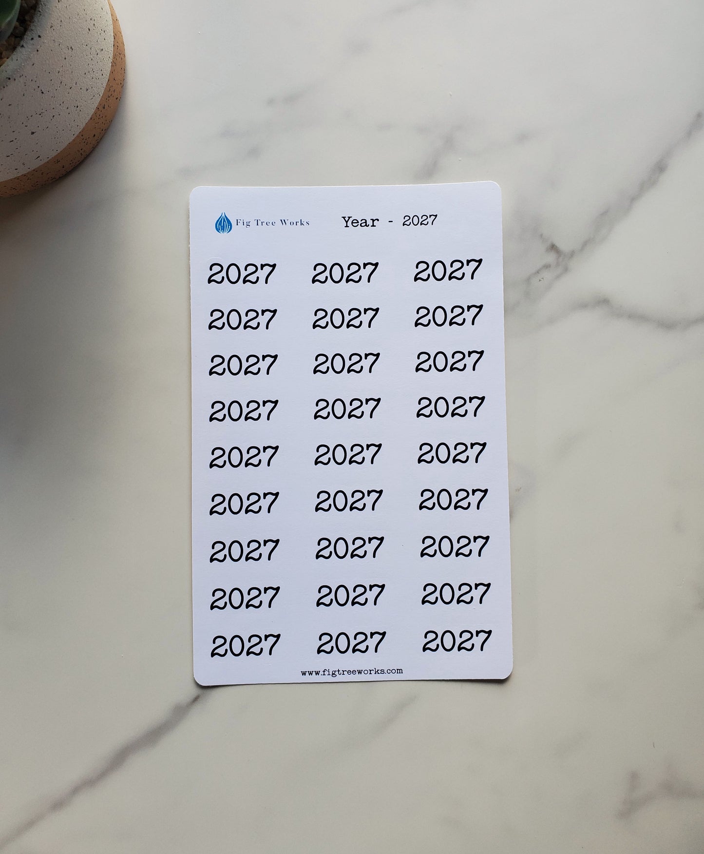 Year Header Planner Stickers