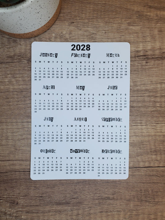 Year At A Glance Calendar Sticker Collage Month Design