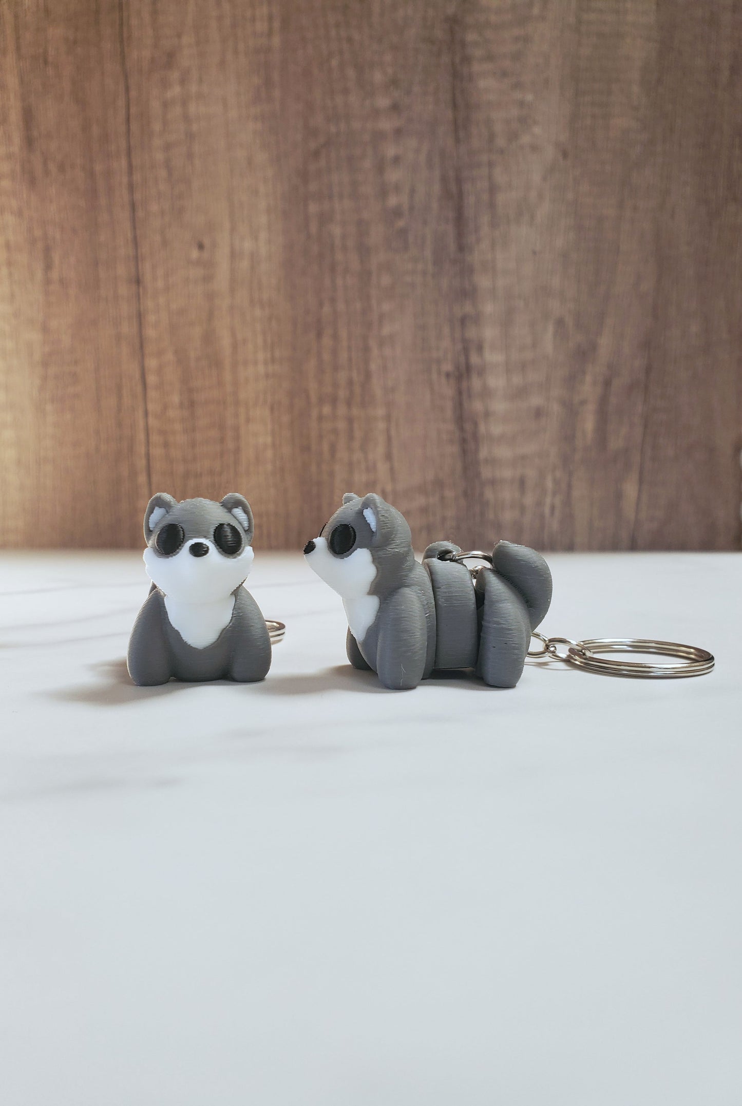 Wolf Flexible 3D Printed Keychain