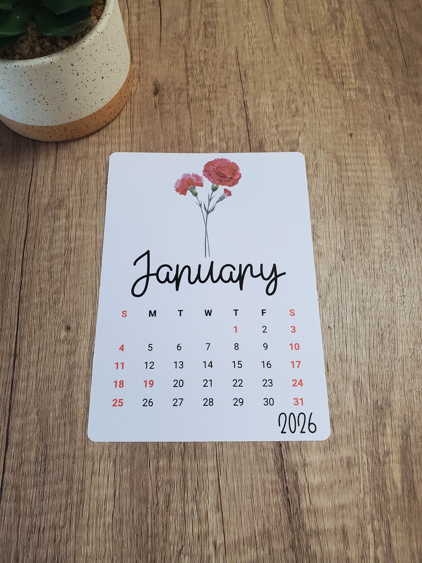 Large Calendar Stickers - Birth Flower Design