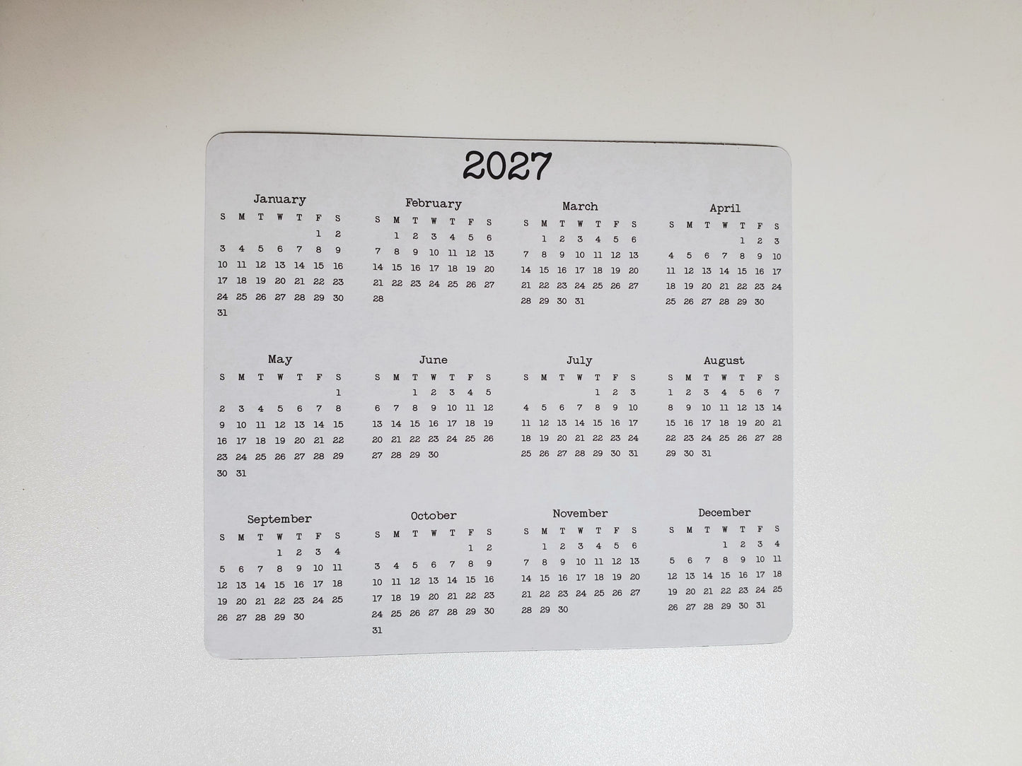 Large Calendar Magnet 7" x 6"