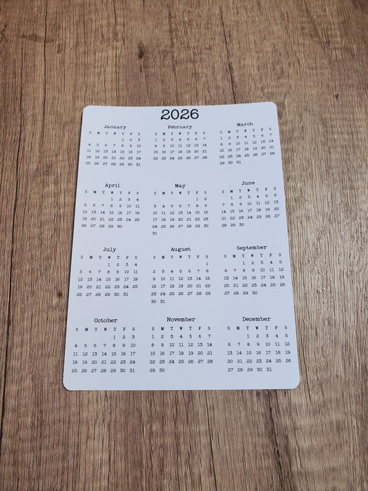Year At A Glance Calendar Sticker