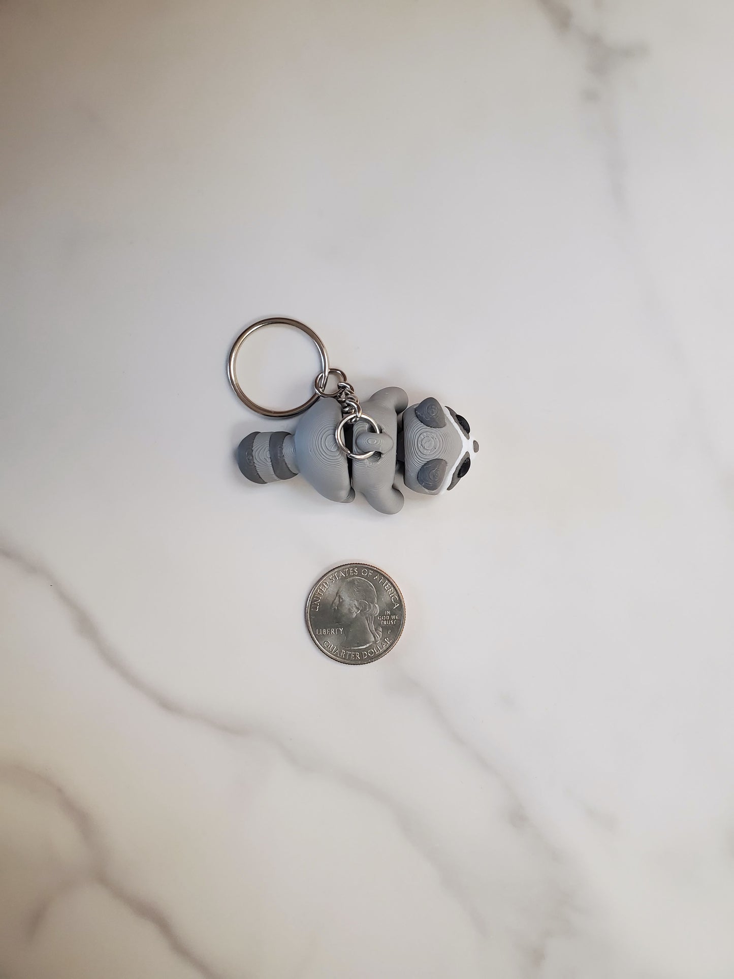 Raccoon Flexible 3D Printed Keychain