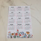 Year At A Glance Calendar Sticker - Wildflowers Design