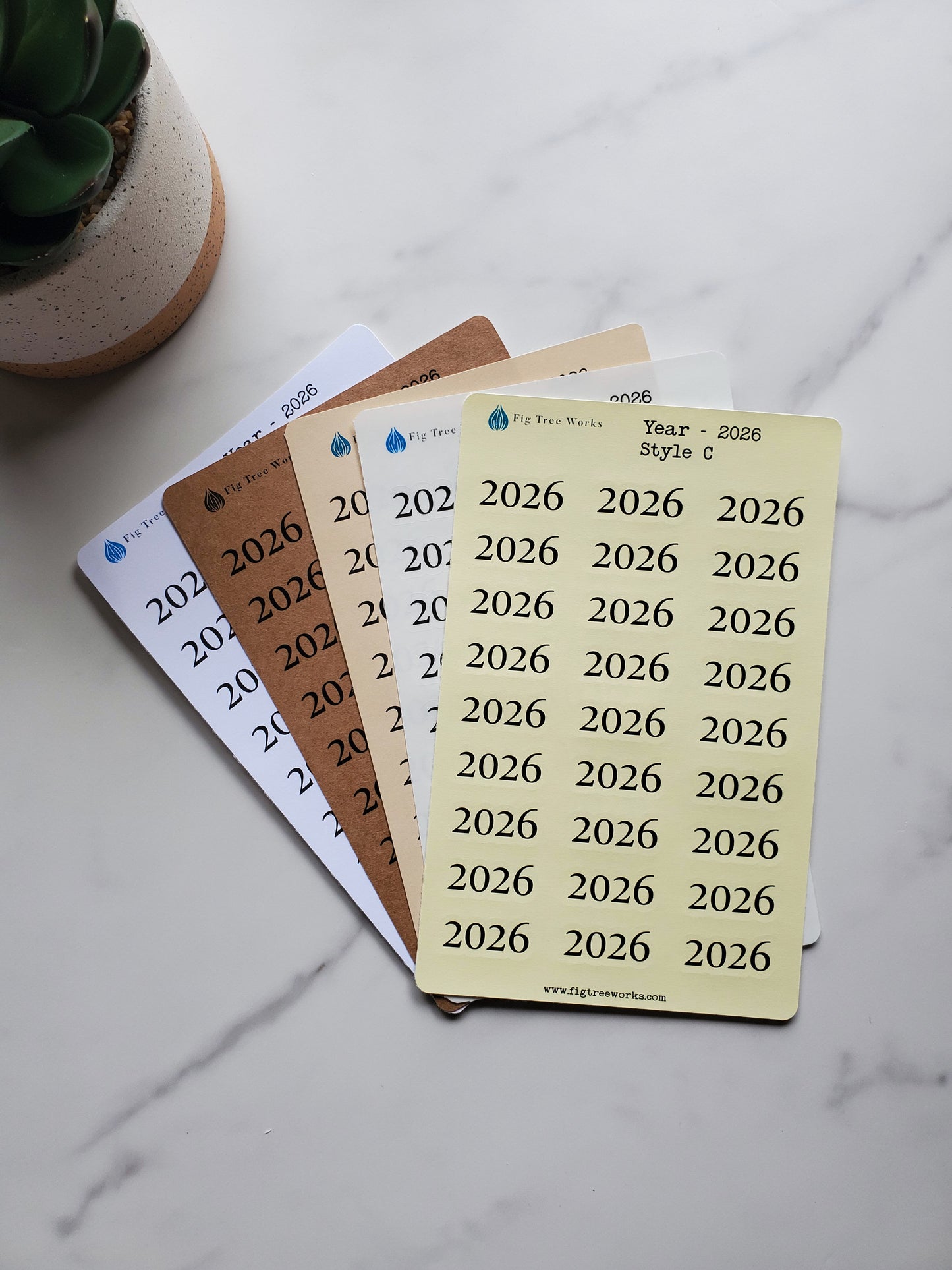 Year Header Planner Stickers - Style C