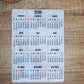Year At A Glance Calendar Sticker Rustic and Flowers Design