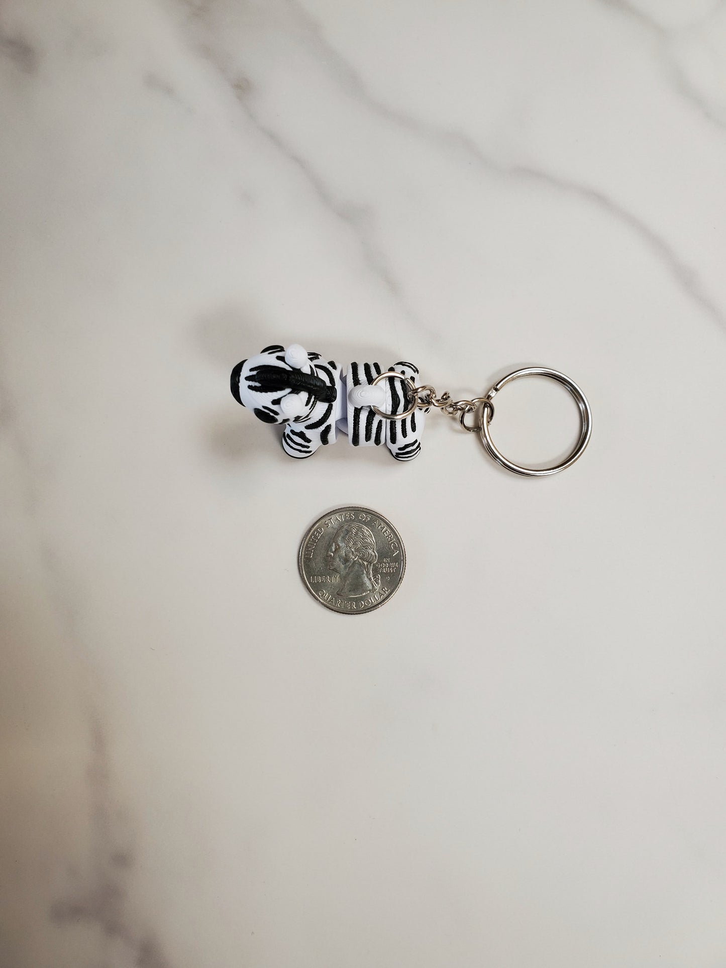 Zebra Flexible 3D Printed Keychain