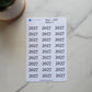 Year Header Planner Stickers - Style C