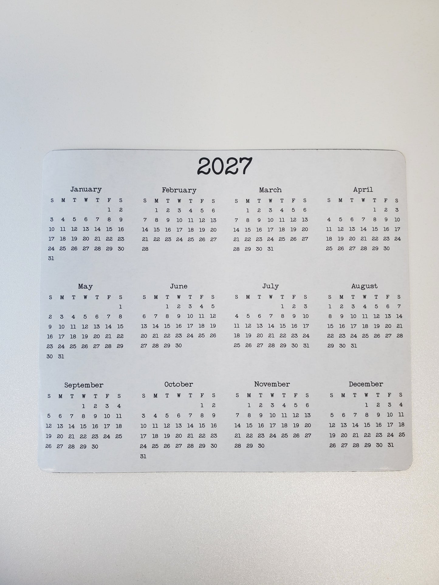 Large Calendar Magnet 7" x 6"