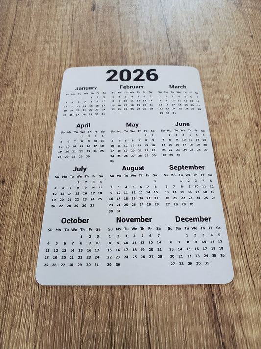 Calendar Magnet Clean Bold Design 4" x 6"