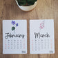 Large Calendar Stickers - Birth Flower Design