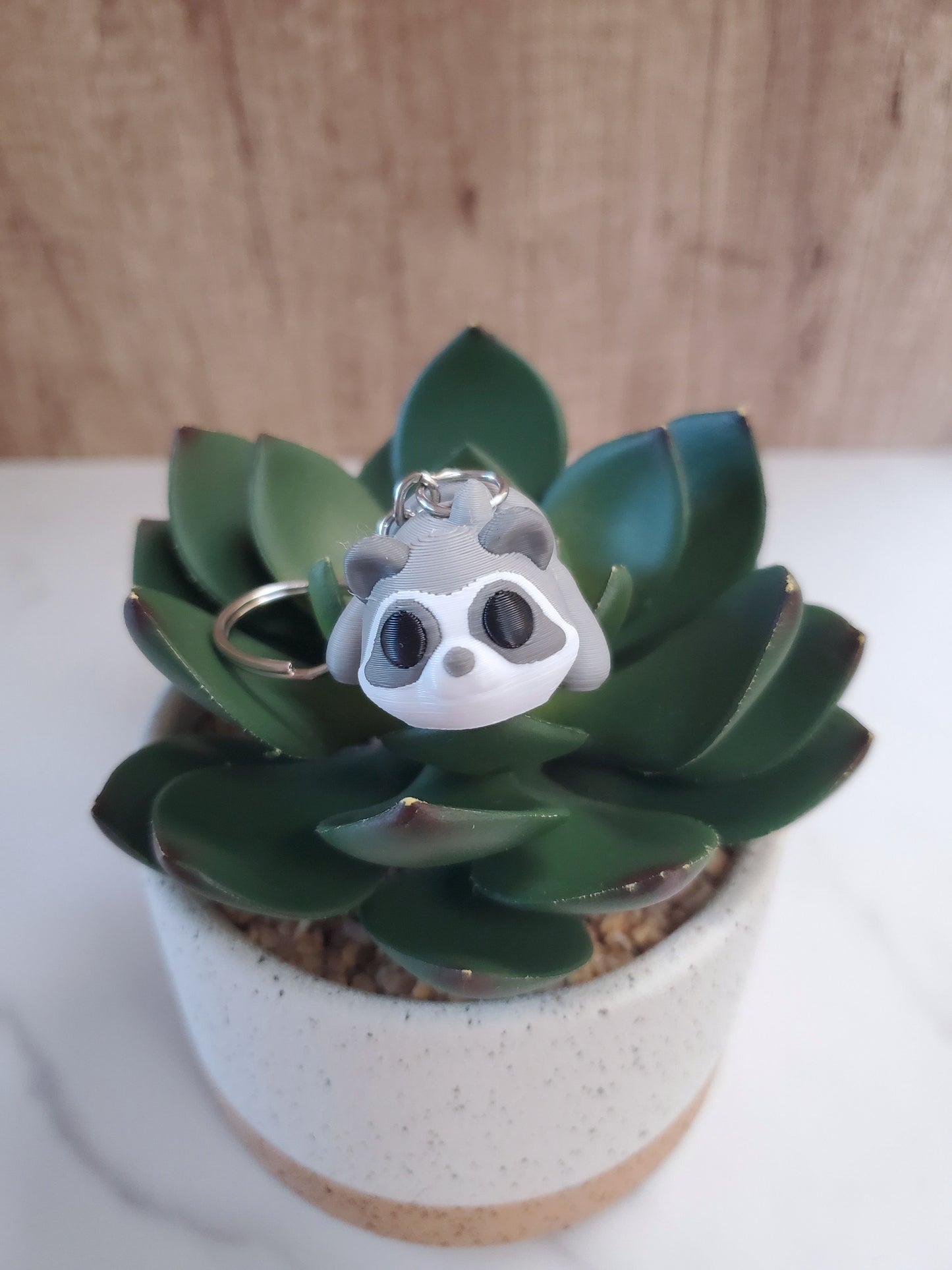Raccoon Flexible 3D Printed Keychain