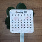 Mini Calendar Stickers with Mushrooms - Style E