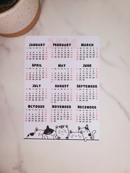 Cat Lover Year At A Glance Cardstock Calendar
