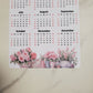 Year At A Glance Calendar Sticker - Watercolor Flowers Design
