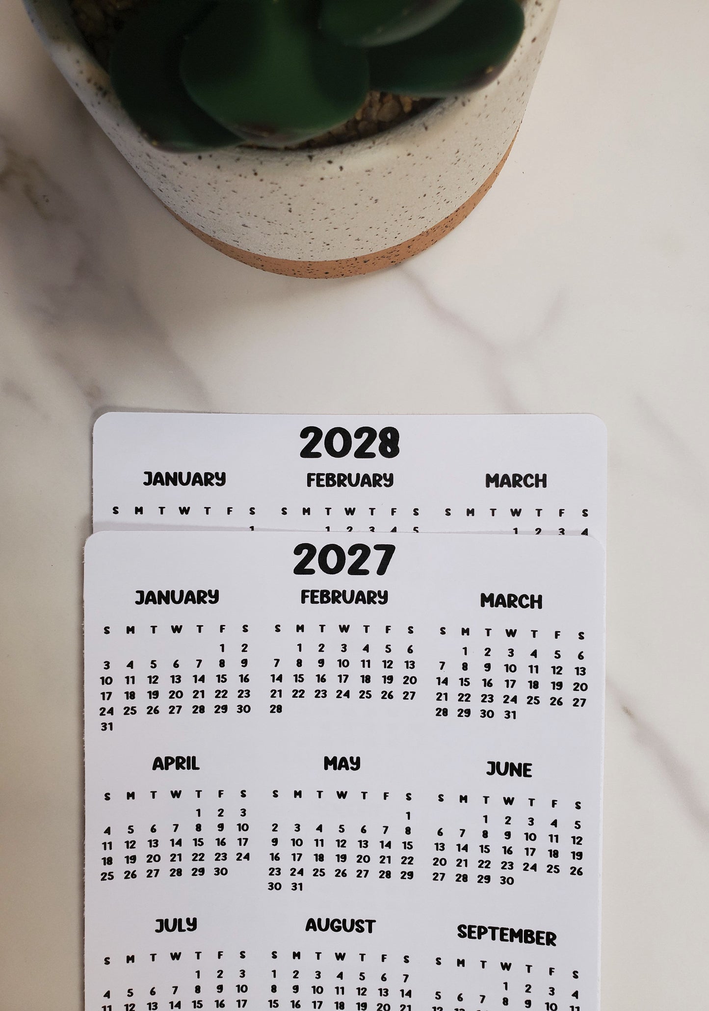 Year At A Glance Calendar Sticker Bubble Month Design