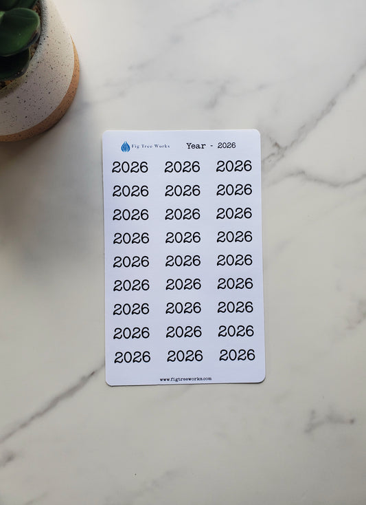 Year Header Planner Stickers - Style B