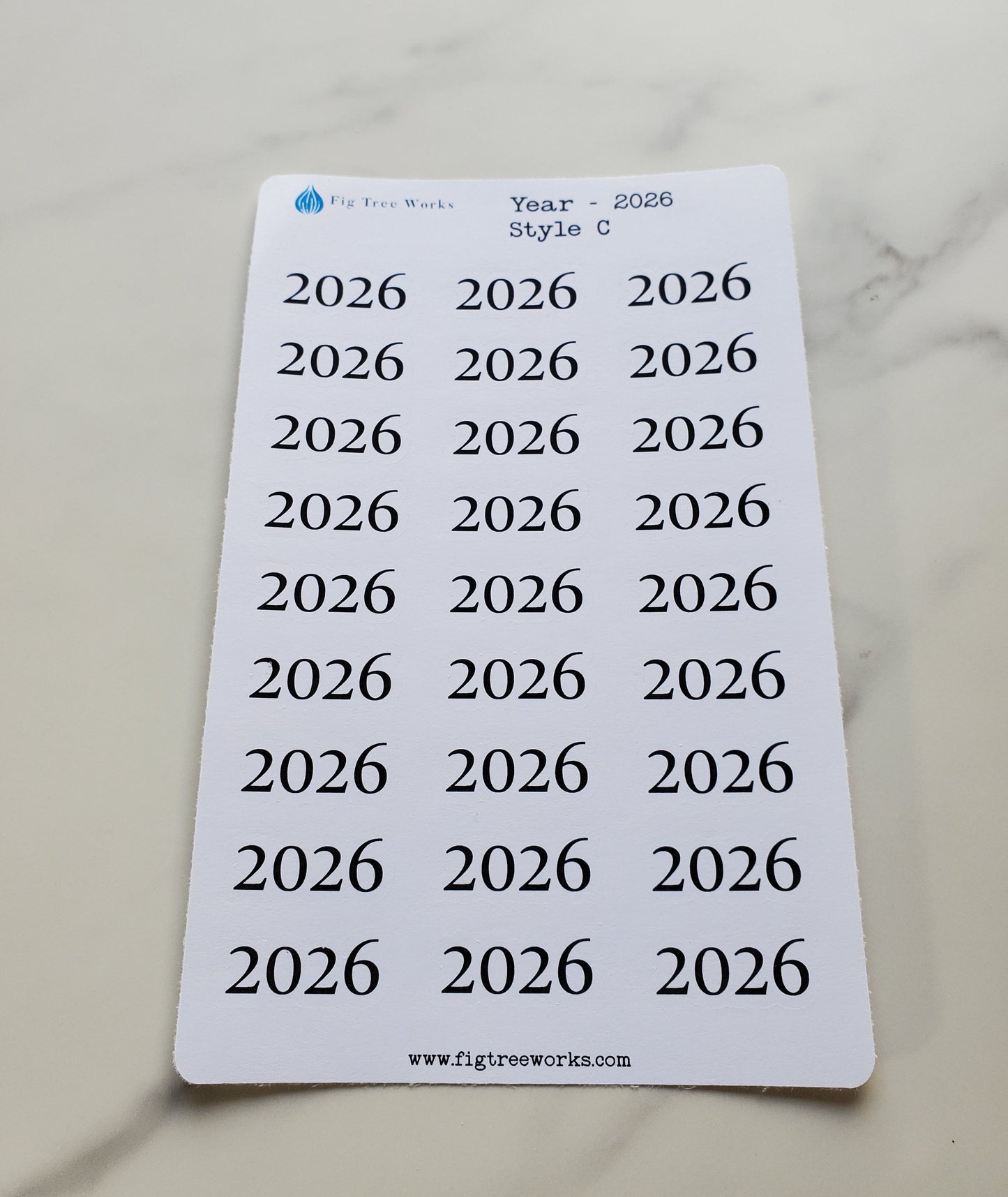 Year Header Planner Stickers - Style C