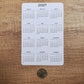 Double Sided Year At A Glance Cardstock Calendar With 2 Years 4" x 6"