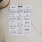 Year At A Glance Calendar Sticker Bubble Month Design