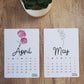Large Calendar Stickers - Birth Flower Design
