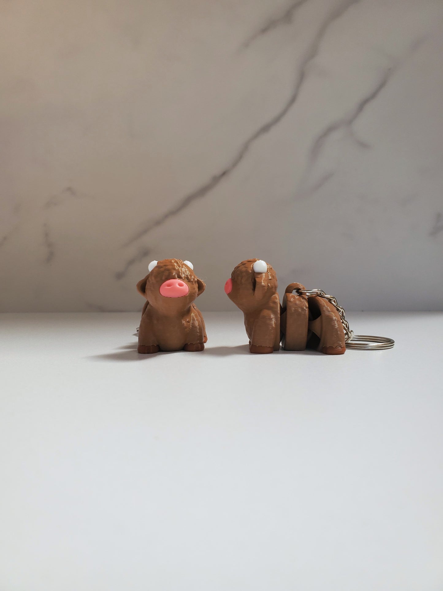 Highland Cow Flexible 3D Printed Keychain