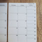 Monday Start Two Page Calendar Stickers